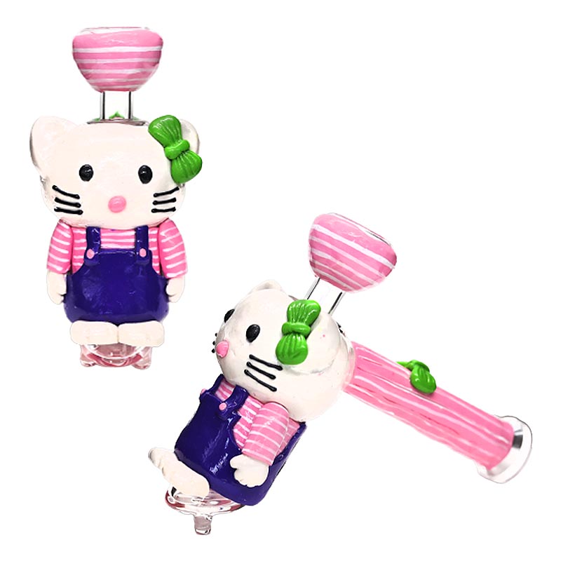Cignature Hand Painted Cat Bubbler (FGP3418) | 7 inch | Assorted Colors product image